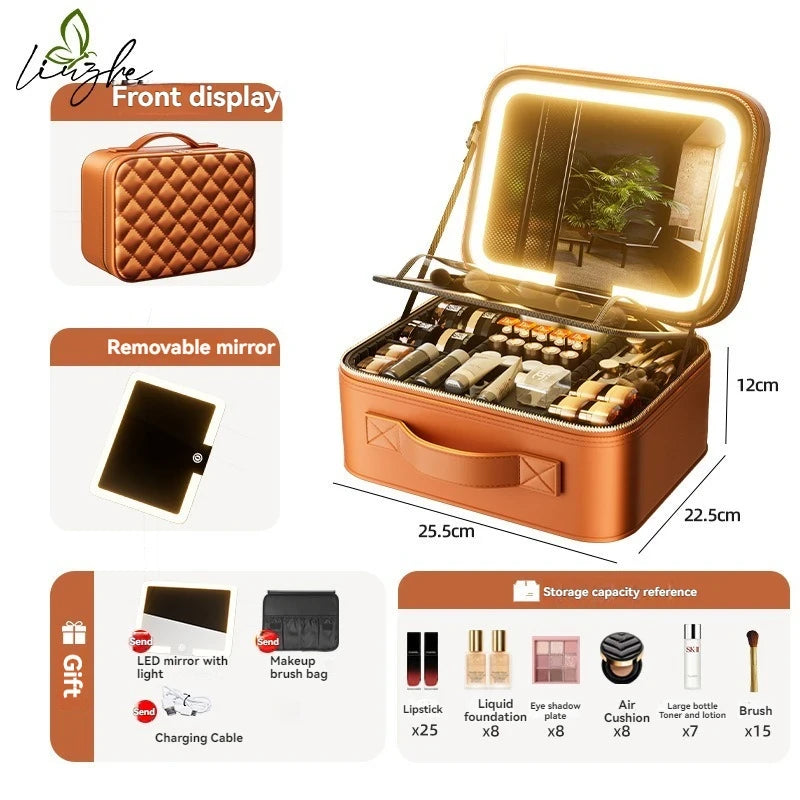 Bronze Illuminated Makeup Case