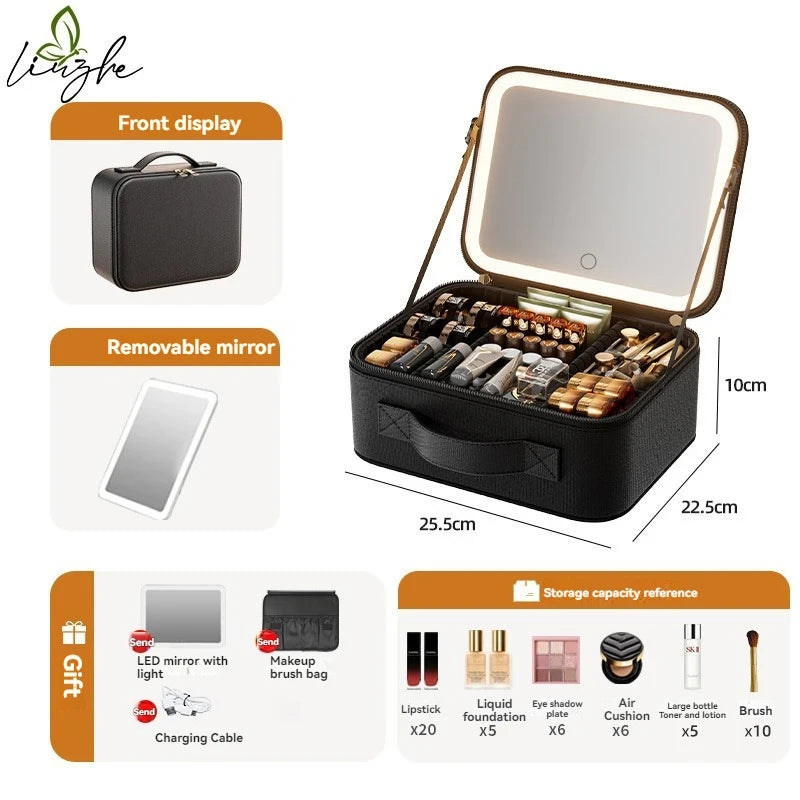 Bronze Illuminated Makeup Case