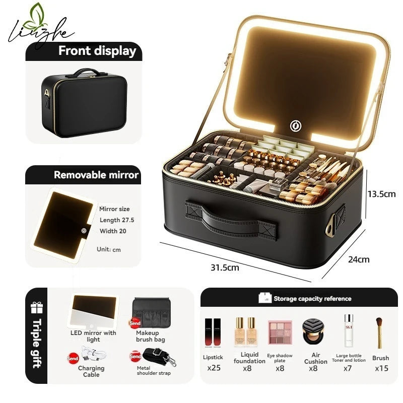 Bronze Illuminated Makeup Case